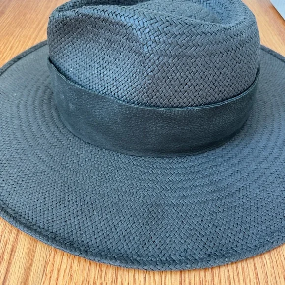 Janessa Leone Rose straw fedora - black - Picture 9 of 11